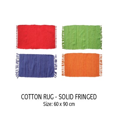 Cotton Rug - Solid Fringed
